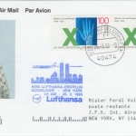 BRD - 2x100 Pfg. Röntgen Lufthansa Erstflug Düsseldorf New York 1995