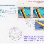 BRD - 50 Pfg. Dt. Einheit Bogenecke Druckvermerk LH-Sonderflug FFM New York 1995