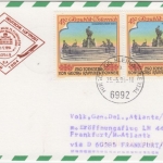 Österreich - 2x4,50 S. Donnerbrunnen LH-Erstflug FFM Atlanta Zuleitungspost 1994