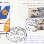BRD - 2x100 Pfg. ex Hagenbeck Block Lufthansa Erstflug Frankfurt - New York 1994