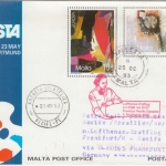 Malta - Sonderganzsache Naposta Lufthansa Erstflug FFm Recife Zuleitung 1993