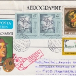 Ungarn Areogramme Raffaello Santi Zuleitung Lufthansa Erstflug FFM Detroit 1993