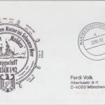 BRD - Marineschiffspost 52 Zerstörer Mölders DESEX 1/92 Karte 1992