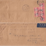 BMA Malaya - 6x25 P. George VI. Luftpostbrief Muar - Rayavaram 1946