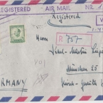 Afghanistan - 2x5 Afg. Flugpost ua. Luftpost Einschreibebrief Kabul München 1956
