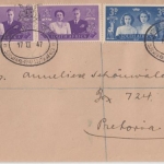 Südafrika - Royal Visit Satz (Paare) Einschreibebrief FDC Pretoria 17.2.1947