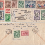 El Salvador - 8+30 C. 150 J. amerik. Verfassung u.a. Luftpost Einschreibebrief