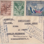 El Salvador - 8+30 C. 150 J. amerik. Verfassung u.a. Luftpost Einschreibebrief