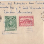 El Salvador - 8+30 C. 150 J. amerik. Verfassung u.a. Luftpost Einschreibebrief