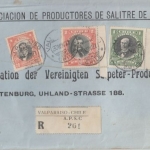 Chile - 2+1 P. + 50+20 C. Freimarken Einschreibebrief Valparaiso - Berlin 1927