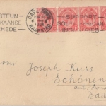Südafrika (Union) - 1 P. König Georg V. 6er-Streifen Brief Capetown 1926 n.