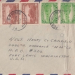 Haiti - 4x10 + 4x5 C. Freimarken Luftpost Zensurbrief n. USA Port au Prince 1944