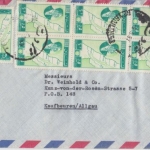 Libanon - 9x5 P. Flugpostausgabe Luftpost Einschreibebrief Beyrouth 1961