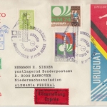 Uruguay Lufthansa Sonderflug Fussball-WM Schmuckkuvert Montevideo Hannover 1974
