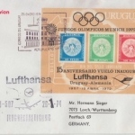 Uruguay - Lufthansa 40 J. Südatlantik-Dienst Montevideo 1974 Olympia-Block