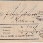 Schweiz - 15 C. Kreuz/Wertschild Nachnahmebrief Aarau - Reinach 1885