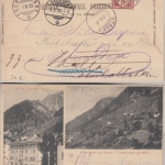 Schweiz - Soglio L1 sw-AK Hotel Willy Promontogno - Samaden 1898 Weiterleitung