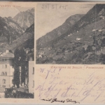 Schweiz - Soglio L1 sw-AK Hotel Willy Promontogno - Samaden 1898 Weiterleitung