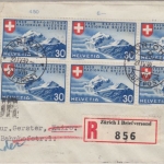 Schweiz - Swissair Europaflug Zürich Kairo 1939 Einschreibebrief Frankatur !!
