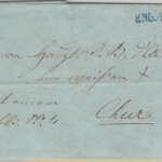 Schweiz - Engadin baluer L1 Vorphilabrief Samaden - Chur 1840