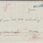 Schweiz - Engadin blauer L1 Vorphilabrief Zuotz (?) n. Horn b. Rorschach 1837