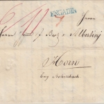 Schweiz - Engadin blauer L1 Vorphilabrief Samaden - Horn b. Rorschach 1837