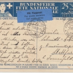 Schweiz - Bundesfeier 1930 25 C. Ganzsache Luftpostkarte Basel - Zürich 1.8.30
