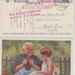 Schweiz - Bundesfeier 1928 40 C. Ganzsache Luftpostkarte Ennenda - Bad Ems