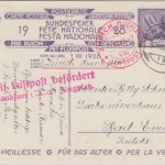 Schweiz - Bundesfeier 1928 40 C. Ganzsache Luftpostkarte Ennenda - Bad Ems