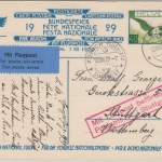 Schweiz - Bundesfeier 1929 40 C. Ganzsache Luftpostkarte Spizz - Stuttgart