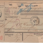 DR - 4x50+2x20 Pfg Krone/Adler Paketkarte (3 Pakete) n. BELGIEN Apolda 1891 n.