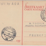 Niederlande - Amsterdam 1948 AOA First Flight Luftpostkarte n. Frankfurt