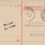 Niederlande - Amsterdam 1948 AOA First Flight Luftpostkarte n. München