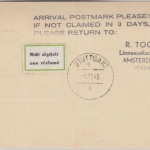 Niederlande - Amsterdam 1948 KLM First Flight Luftpostkarte n. Stuttgart