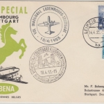 Luxemburg - Luxembourg 1955 SABENA First Flight Luftpostbrief n. Stuttgart