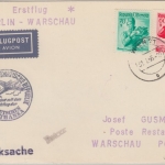 Österreich - Zuleitungspost DDR Lufthansa First Flight Wien Berlin Warschau 1956