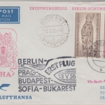 BRD - Zuleitungspost DDR Lufthansa First Flight Freudenstadt Berlin Prag 1956