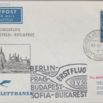 Niederlande - Zuleitungspost DDR Lufthansa First Flight Berlin - Budapest 1956