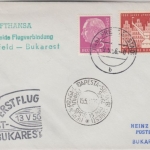 BRD Zuleitungspost DDR Lufthansa First Flight Freudenstadt Berlin Bukarest 1956
