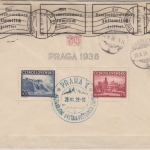 Tschechien - Praga 1938 Block ua. Einschriebebrief FDC Prag Chemnitz 1938 Zensur