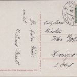 Tschechien - Vollmau Folmava farb. AK Ortsansicht Retsaurant gelaufen 1930