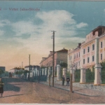 Tschechien - Kaaden Kadaň Vater Jahn Straße farb. AK gelaufen 1918