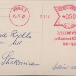 Tschechien - Jubilejni Vystava Postovnich Znamek 1927 50 H. Masch.-SST Praha