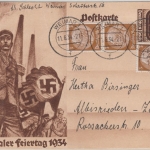 DR - 6 Pfg 1. MAI Sonderganzsache+Zusatz i.d. SCHWEIZ Weimar - Zürich 1934