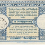 DR - 25 Pfg. IAS Antwortschein für das Ausland gestempelt Bad Tölz 5.6.44