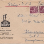 Bizone - 2x60 Pfg. Bauten Luftpostbrief n. USA Mannheim - Philadelphia 1951