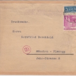 Bizone - 40 Pfg. Bauten Drucksache 251-500g Vds. Dissen - München 1949
