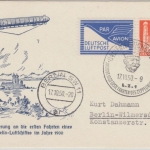 Bizone - 15 Pfg. Bauten Luftpostkarte SST Zeppelin Friedrichshafen - Berlin 1950