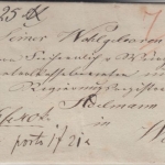 Bayern - Kronach blauer HKS Fahrpostbrief (Geldsendung) n. Würzburg ca. 1840