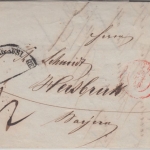 Baden/Bayern - Waldshut 1849 Portobrief n. Hersbruck 31.10.1849 (!)